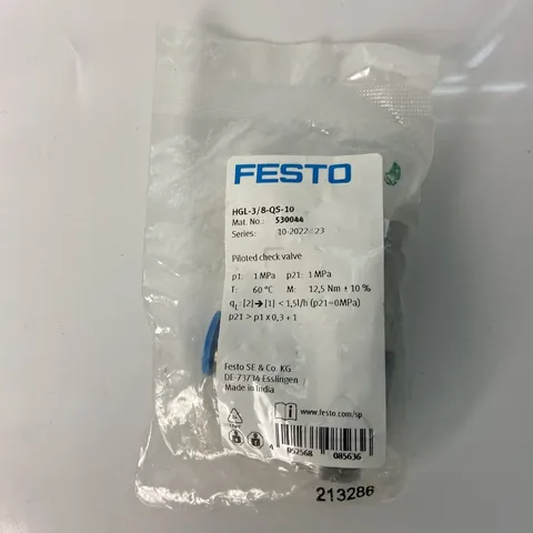 FESTO HGL-3/8-QS-10 Piloted check valve 530044
