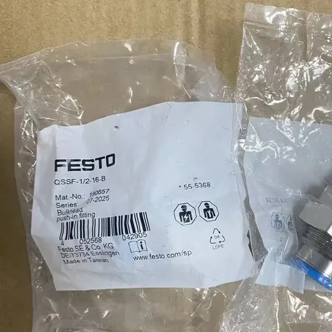 FESTO QSSF-1/2-16-B Bulkhead push-in fltting 190657